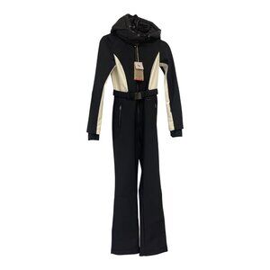 Zara Womens Ski Down Snowsuit Jumpsuit S Small Black WaterProof 8073/025 NWT